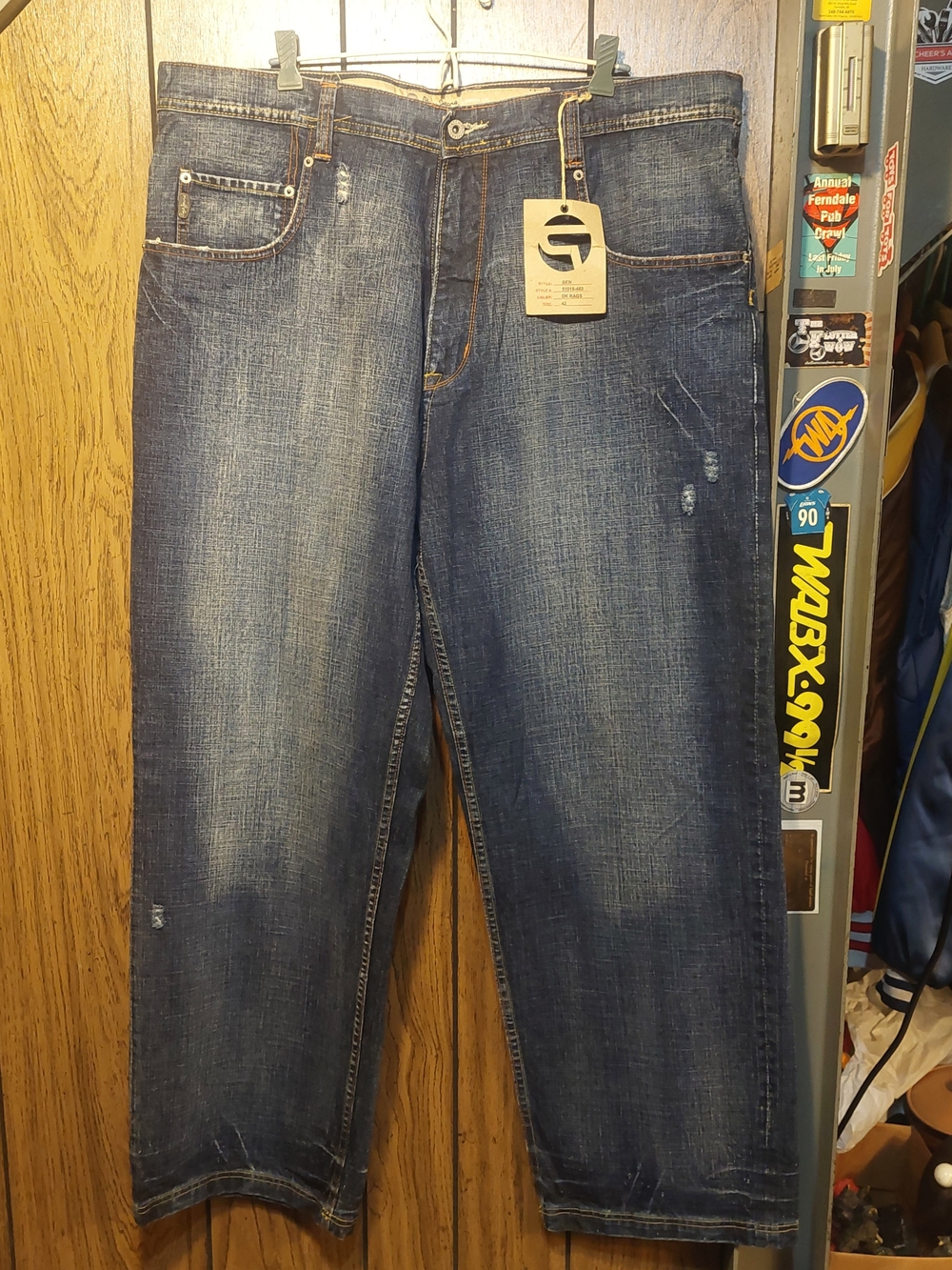 Pepe Jeans Dark Blue Ben Baggy Fit Men's Jeans 42x32 New Skater Y2K Vintage - Picture 2 of 11